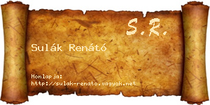 Sulák Renátó névjegykártya